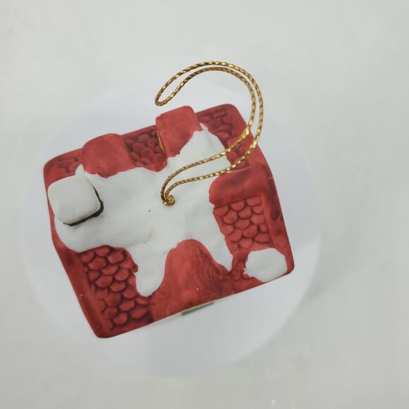 Badcock 1995 School Building Village Bell Christmas Tree Ornament Porcelain 3" - Picture 6 of 14